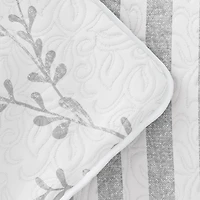 Gray Vines Reversible 2-pc. Twin Quilt Set