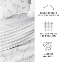 Gray Vines Reversible 3-pc. King Quilt Set