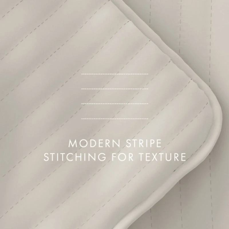 Natural Stitched Stripes 3-pc. King Quilt Set