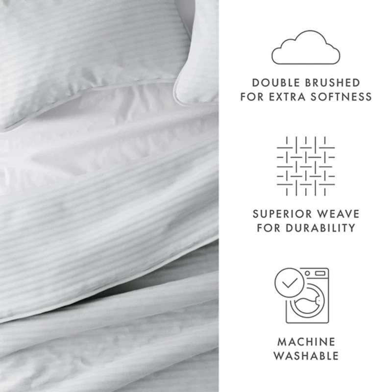 Stitched Stripes 3-pc. Queen Quilt Set