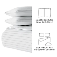 Stitched Stripes 3-pc. Queen Quilt Set