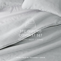 Stitched Stripes 3-pc. Queen Quilt Set