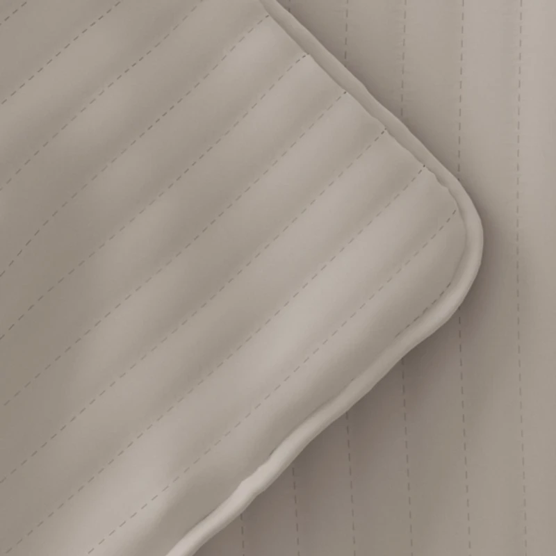 Latte Stitched Stripes 2-pc. Twin Quilt Set