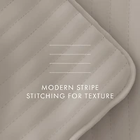 Latte Stitched Stripes 2-pc. Twin Quilt Set