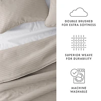 Latte Stitched Stripes 3-pc. King Quilt Set