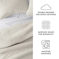 Natural Stitched Floral 2-pc. Twin Quilt Set