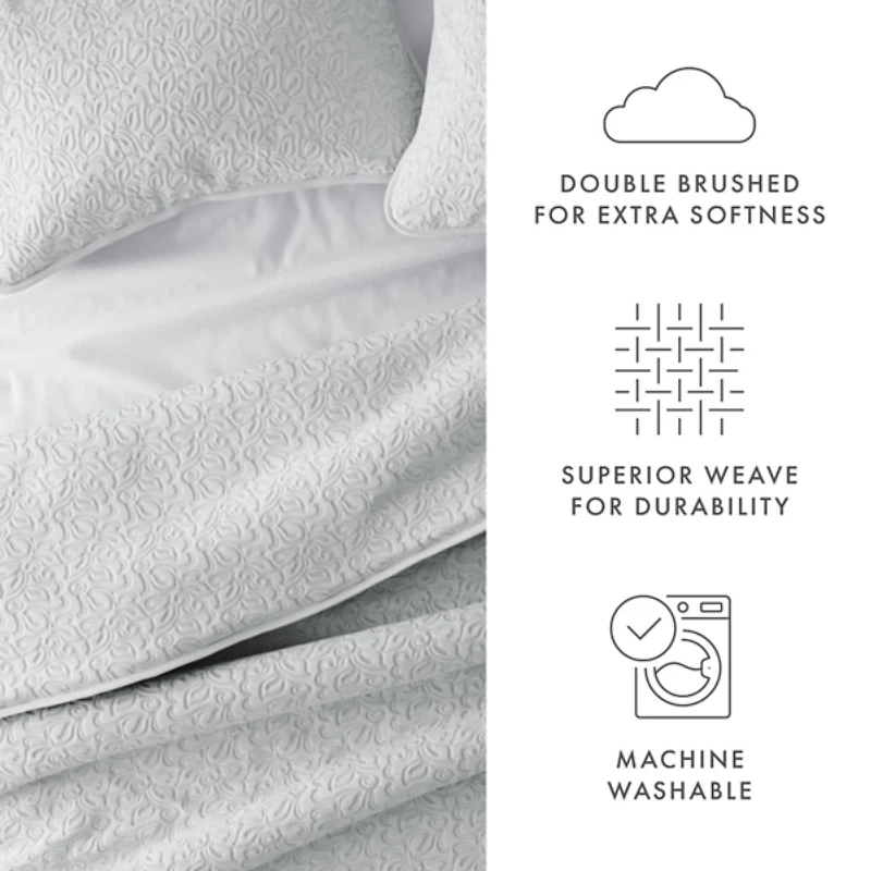 Floral Stitch 2-pc. Twin Quilt Set