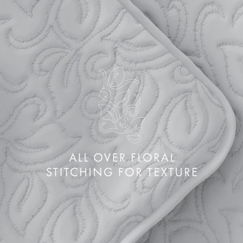 Floral Stitch 3-pc. Queen Quilt Set