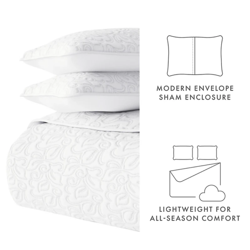 Floral Stitch 2-pc. Twin Quilt Set