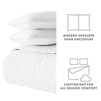 Floral Stitch 3-pc. King Quilt Set