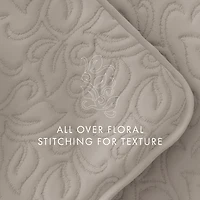 Latte Floral Stitch 2-pc. Twin Quilt Set