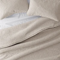 Latte Floral Stitch 3-pc. Queen Quilt Set