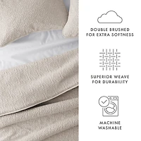 Latte Floral Stitch 3-pc. Queen Quilt Set