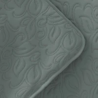 Green Stitched Floral 2-pc. Twin Quilt Set