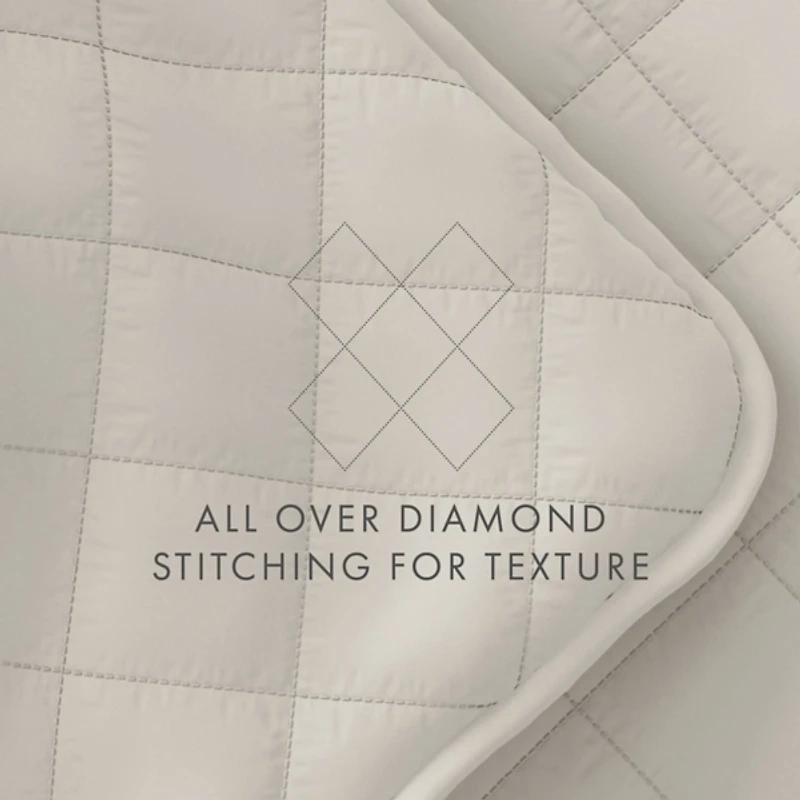 Natural Stitched Diamond 2-pc. Twin Quilt Set