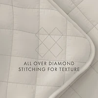 Natural Stitched Diamond 3-pc. Queen Quilt Set