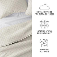 Natural Stitched Diamond 3-pc. King Quilt Set