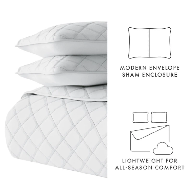 Stitched Diamond 2-pc. Twin Quilt Set