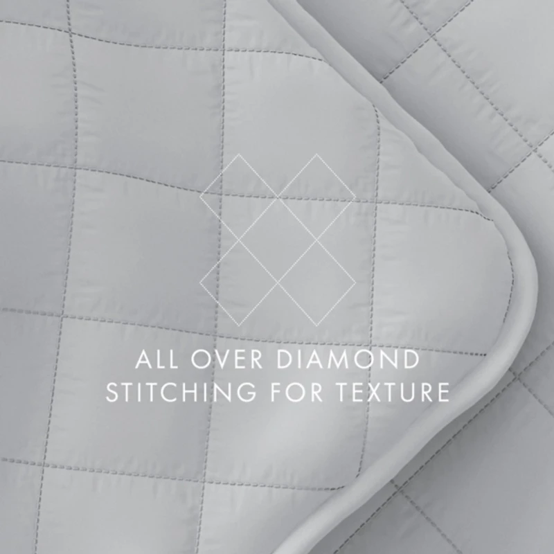 Stitched Diamond 3-pc. Queen Quilt Set