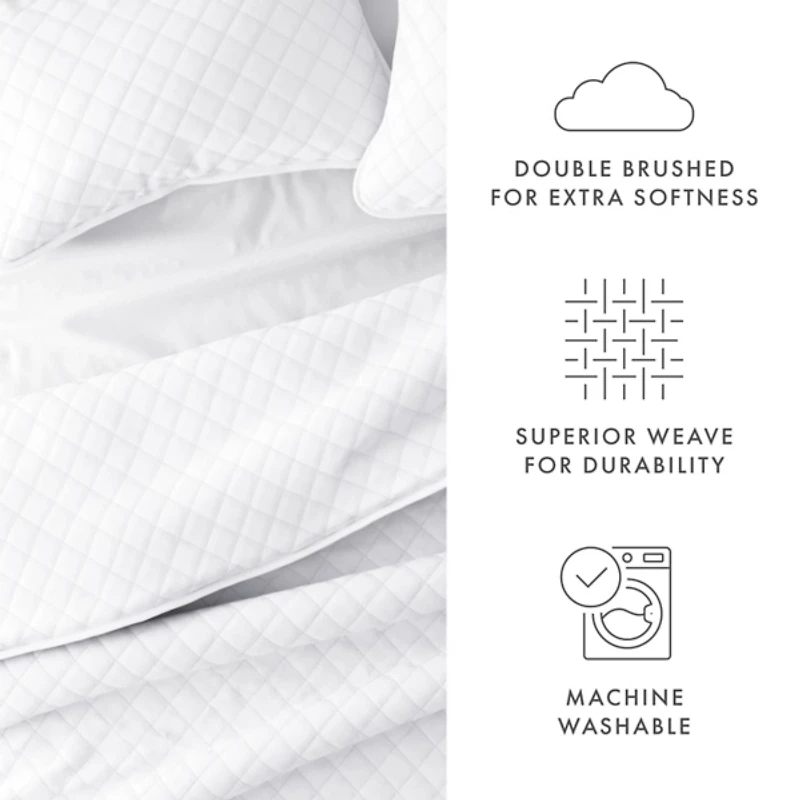 White Stitched Diamond 2-pc. Twin Quilt Set