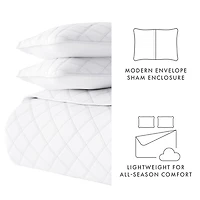 White Stitched Diamond 2-pc. Twin Quilt Set