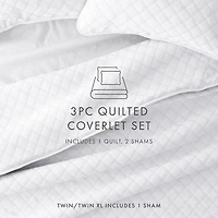 White Stitched Diamond 2-pc. Twin Quilt Set