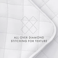 White Stitched Diamond 3-pc. Queen Quilt Set