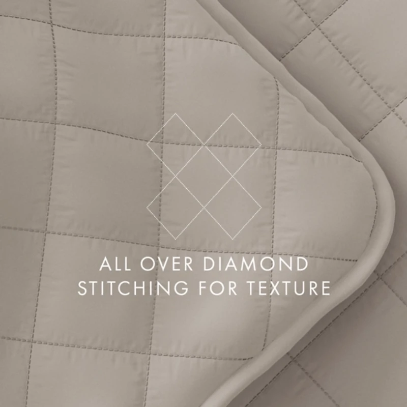 Latte Stitched Diamond 2-pc. Twin Quilt Set