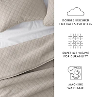 Latte Stitched Diamond 3-pc. Queen Quilt Set