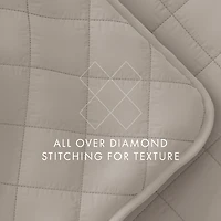 Latte Stitched Diamond 3-pc. King Quilt Set