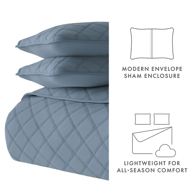 Stitched Diamond 2-pc. Twin Quilt Set