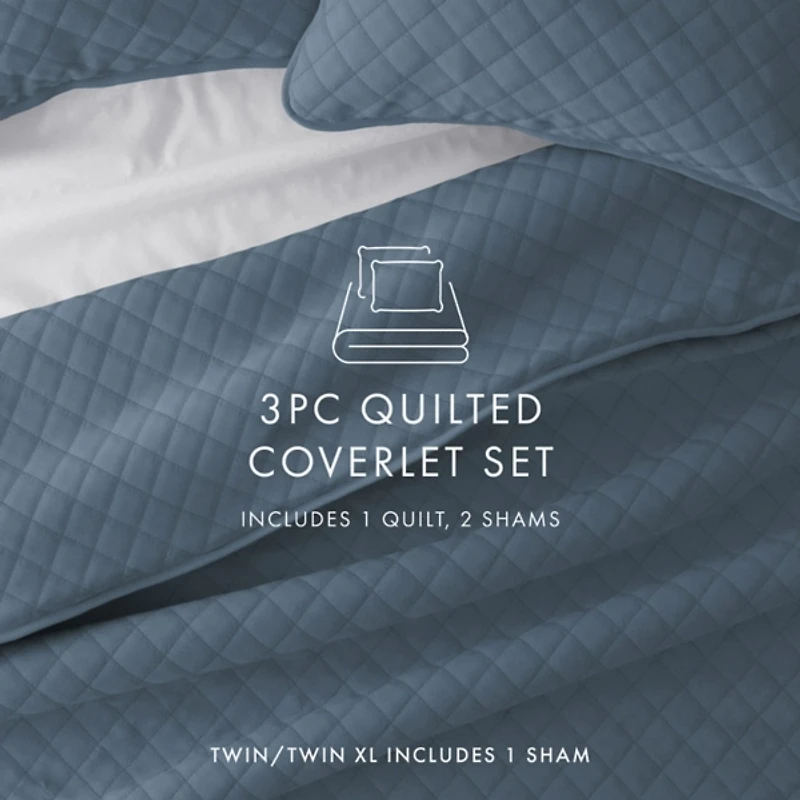 Stitched Diamond 2-pc. Twin Quilt Set