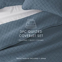 Stitched Diamond 3-pc. King Quilt Set