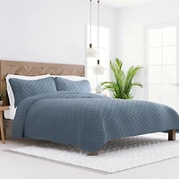 Stitched Diamond 3-pc. King Quilt Set