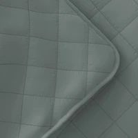 Green Stitched Diamond 3-pc. Queen Quilt Set