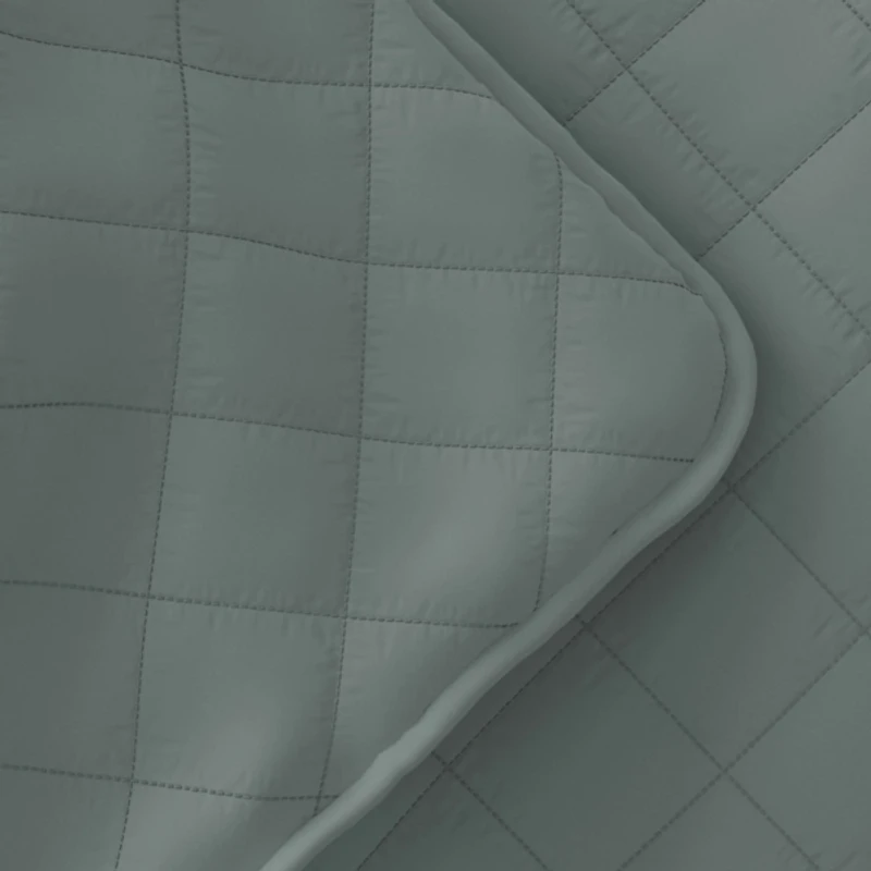 Green Stitched Diamond 3-pc. King Quilt Set