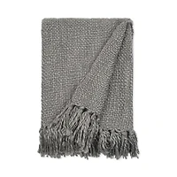 Gray Slubbed Yarn Throw