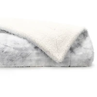 Light Gray Tie Dye Faux Fur Throw