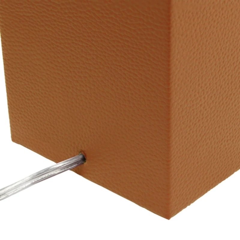 Caramel Faux Leather Charging Table Lamp