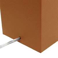Caramel Faux Leather Charging Table Lamp