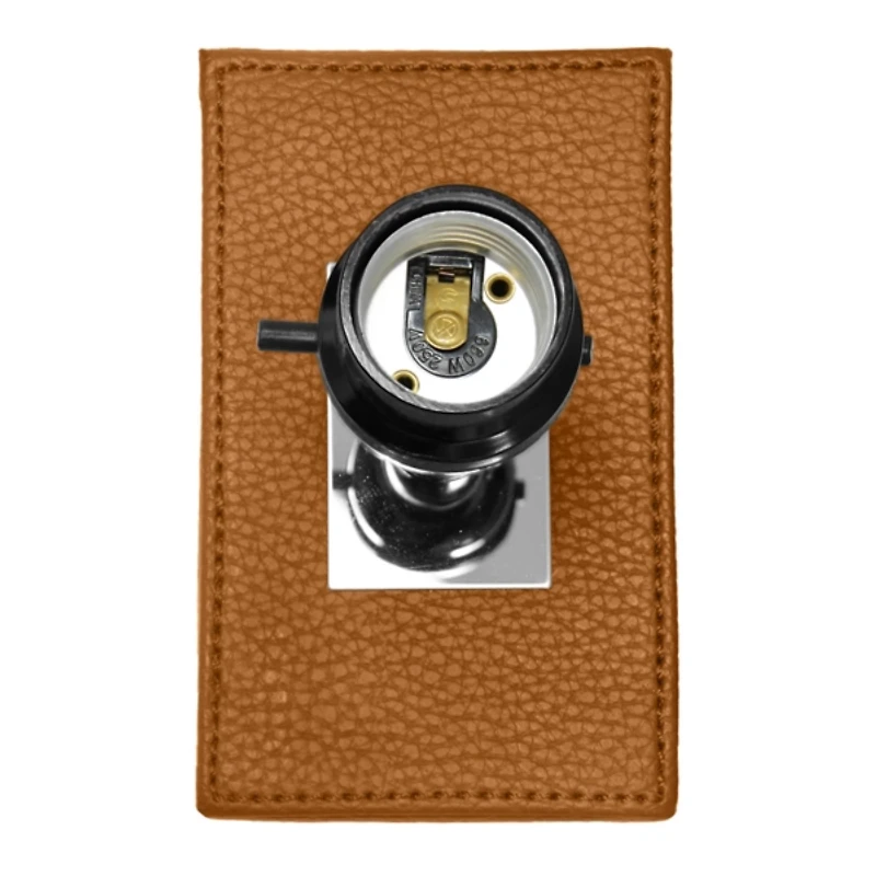 Caramel Faux Leather Charging Table Lamp