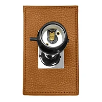 Caramel Faux Leather Charging Table Lamp