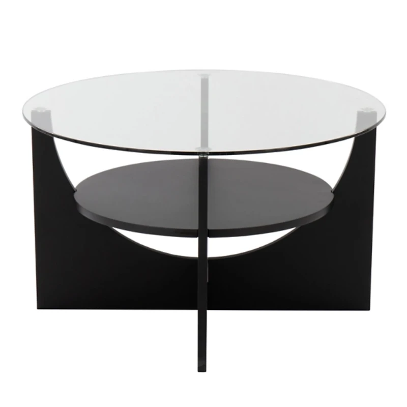 Black Round Glass Coffee Table