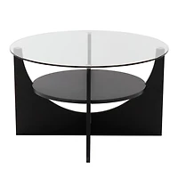 Black Round Glass Coffee Table