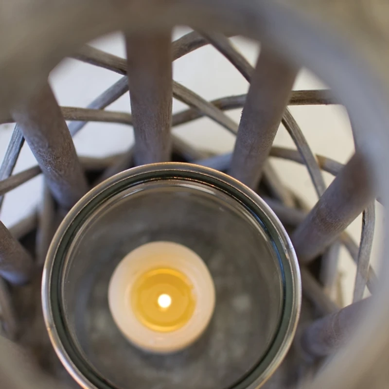 Gray Willow Cylinder Lanterns, Set of 4