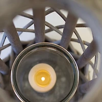 Gray Willow Cylinder Lanterns, Set of 4