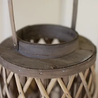 Gray Willow Cylinder Lanterns, Set of 4