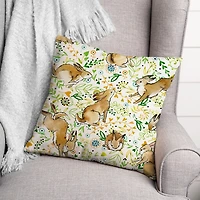 Playful Pastel Bunny Outdoor Pillow
