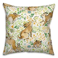 Playful Pastel Bunny Outdoor Pillow