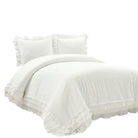 White Ella Ruffle 3-pc. Full/Queen Duvet Set